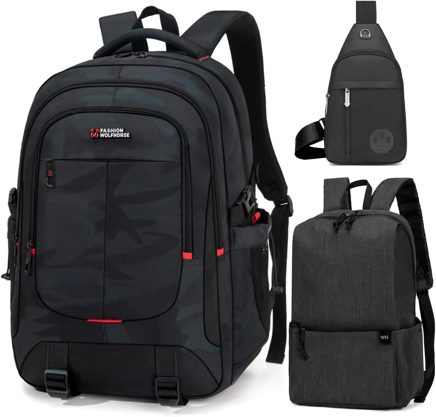 Laptop Backpack,Business Travel Anti Theft Slim Durable Laptops Backpack,Water Resistant College Computer Bag (Camouflage black)