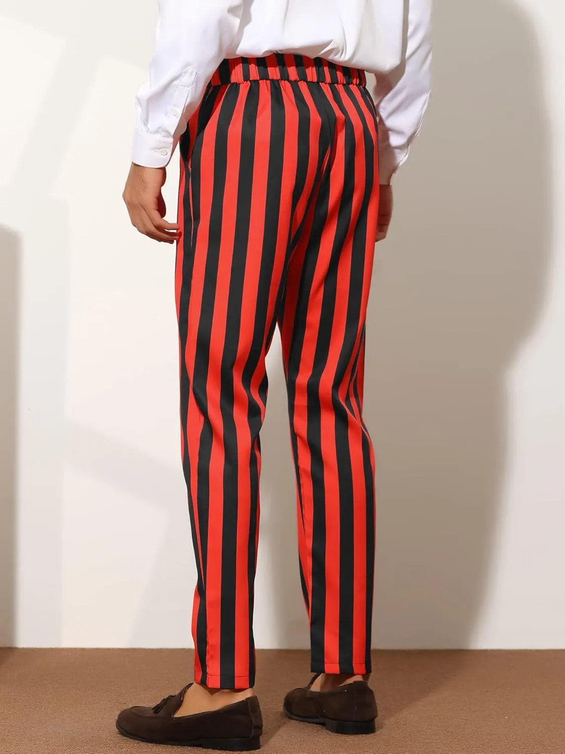 Lars Amadeus Striped Dress Pants for Men's Big & Tall Flat Front Business Trousers