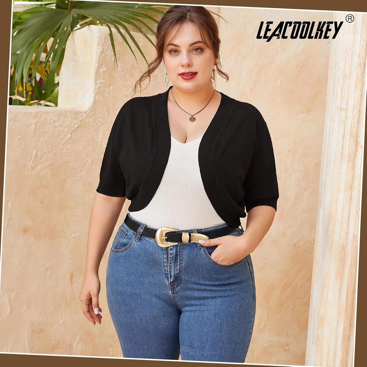 LEACOOLKEY Women Leather Belt Ladies Faux Leather Belt for Jeans Dress Fashion Silver Gold Buckle Waist Belt