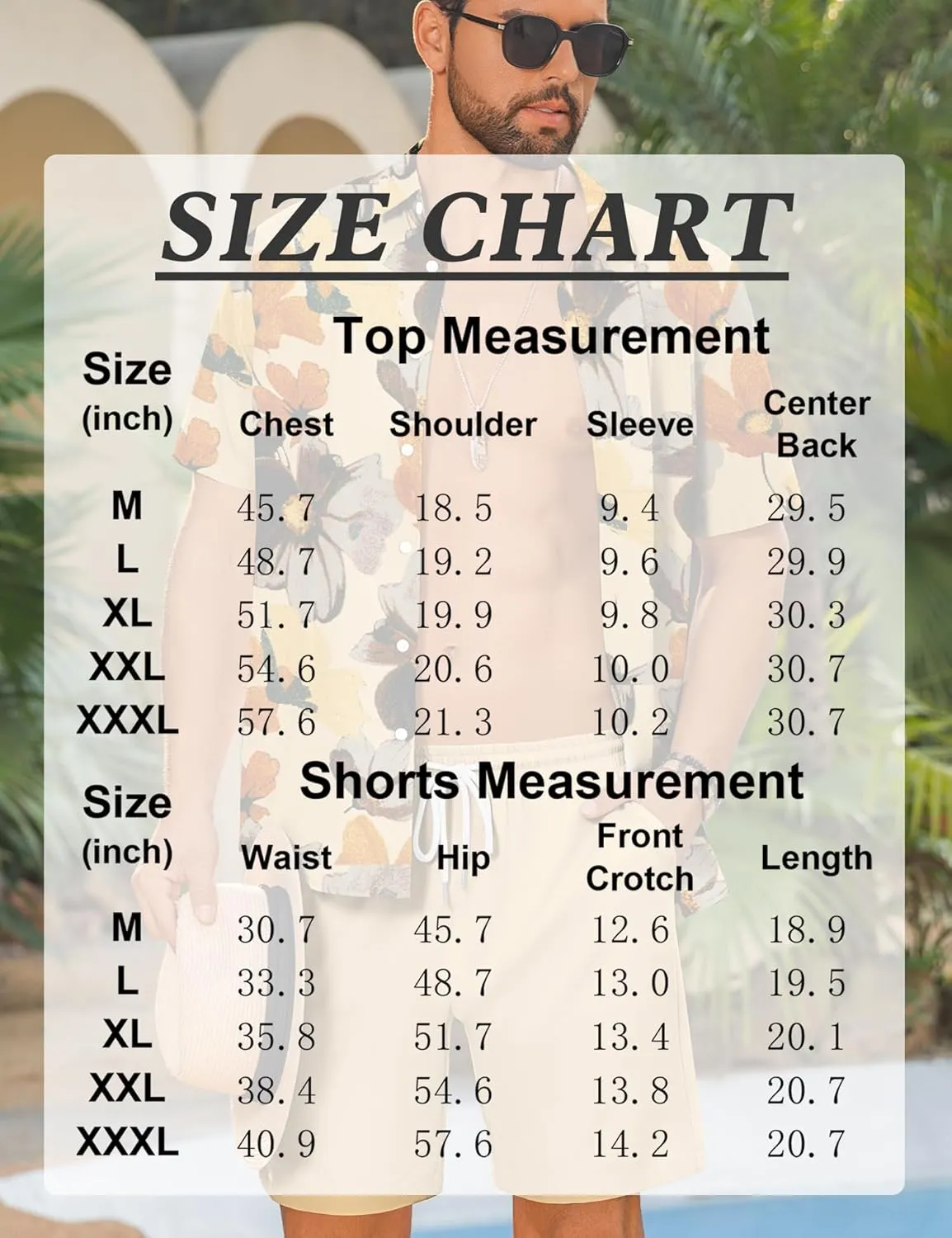 LecGee Men's 2 Piece Hawaiian Short Set Floral Button Down Shirt and Beach Shorts Summer Vacation Outfits for Men