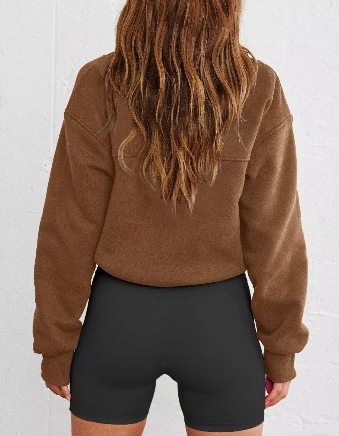 LEEDYA Womens Long Sleeve Half Zip Sweatshirts Oversized Casual Pullover Tops Fall Fashion Outfits 2025 Y2k Clothes