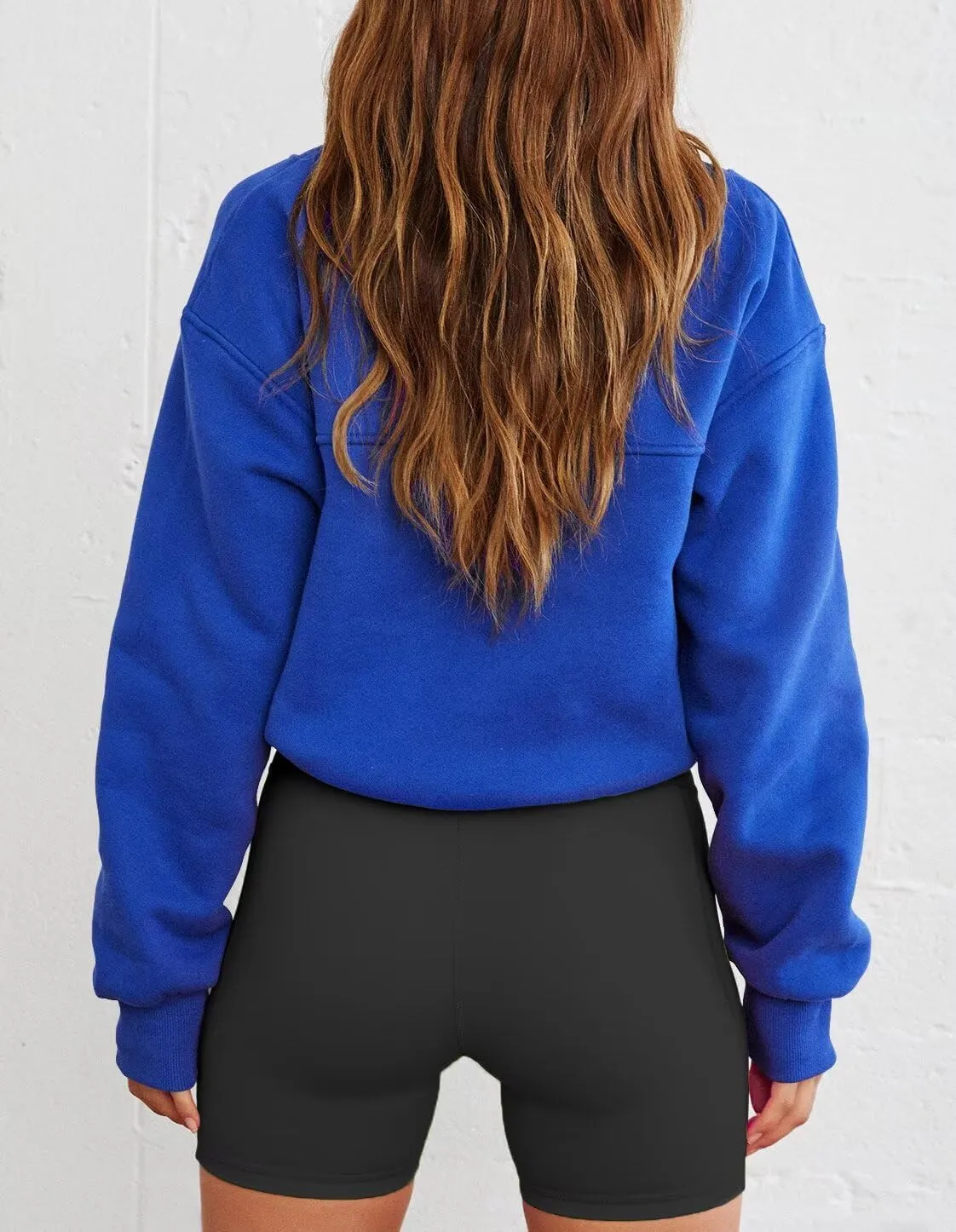 LEEDYA Womens Long Sleeve Half Zip Sweatshirts Oversized Casual Pullover Tops Fall Fashion Outfits 2025 Y2k Clothes