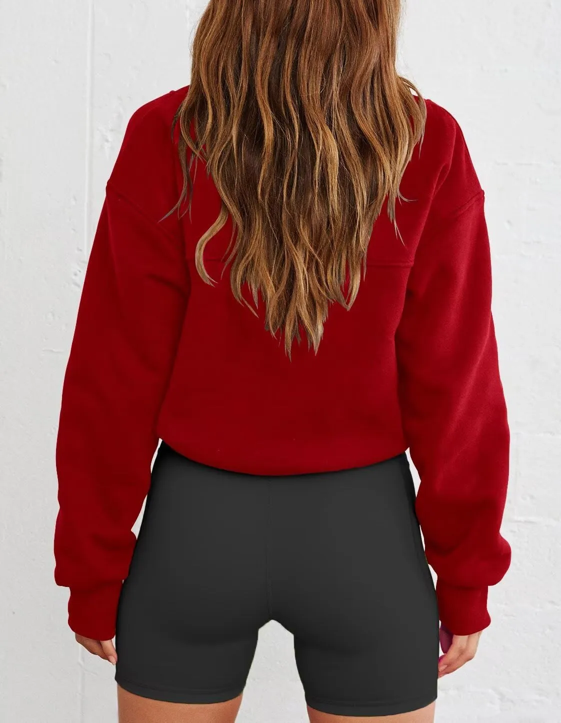 LEEDYA Womens Long Sleeve Half Zip Sweatshirts Oversized Casual Pullover Tops Fall Fashion Outfits 2025 Y2k Clothes