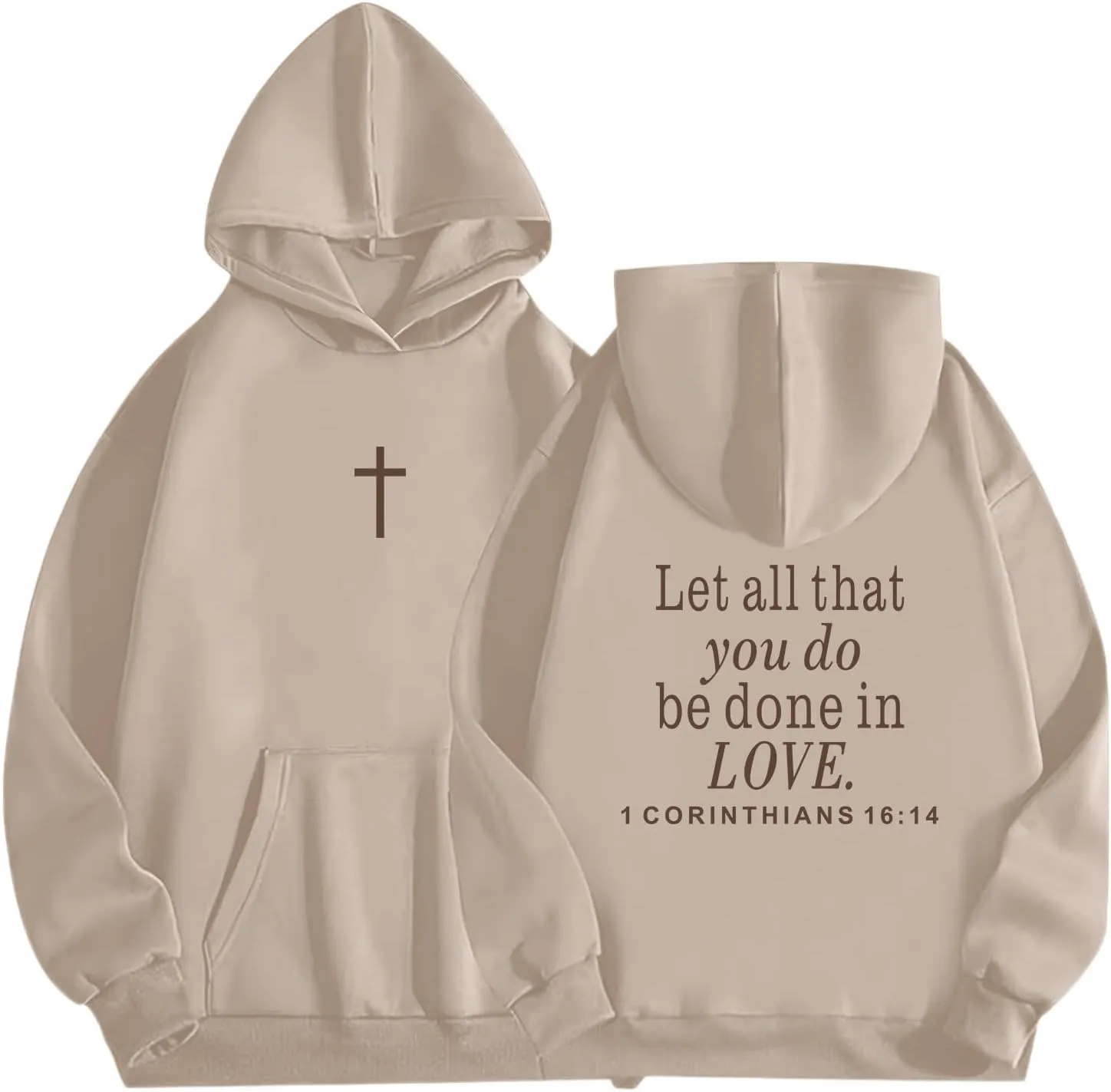 Let All That You Do Be Done in Love Hoodie for Women Christian Faith Sweatshirt Bible Verse Religious Pullover Tops