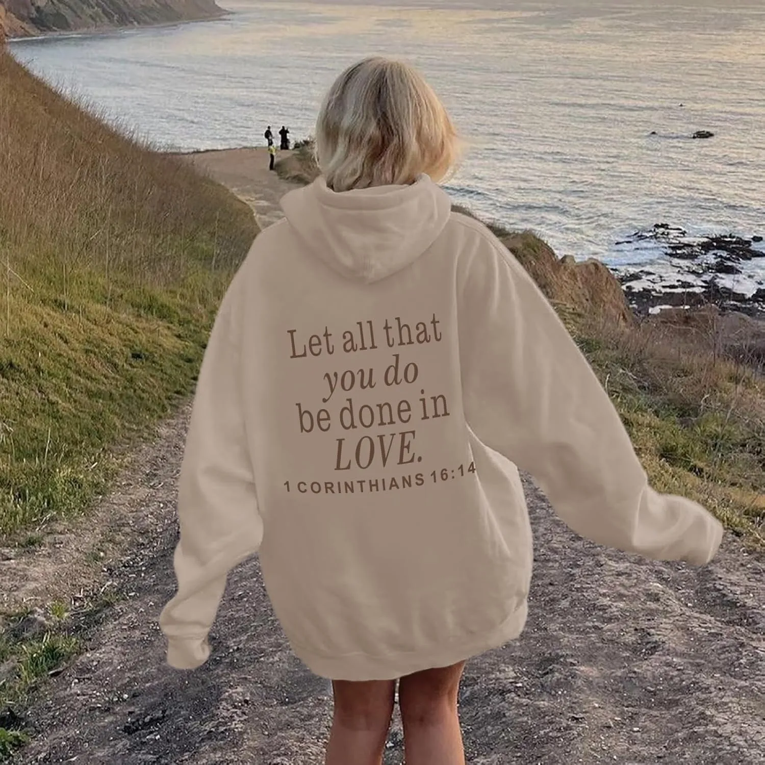 Let All That You Do Be Done in Love Hoodie for Women Christian Faith Sweatshirt Bible Verse Religious Pullover Tops