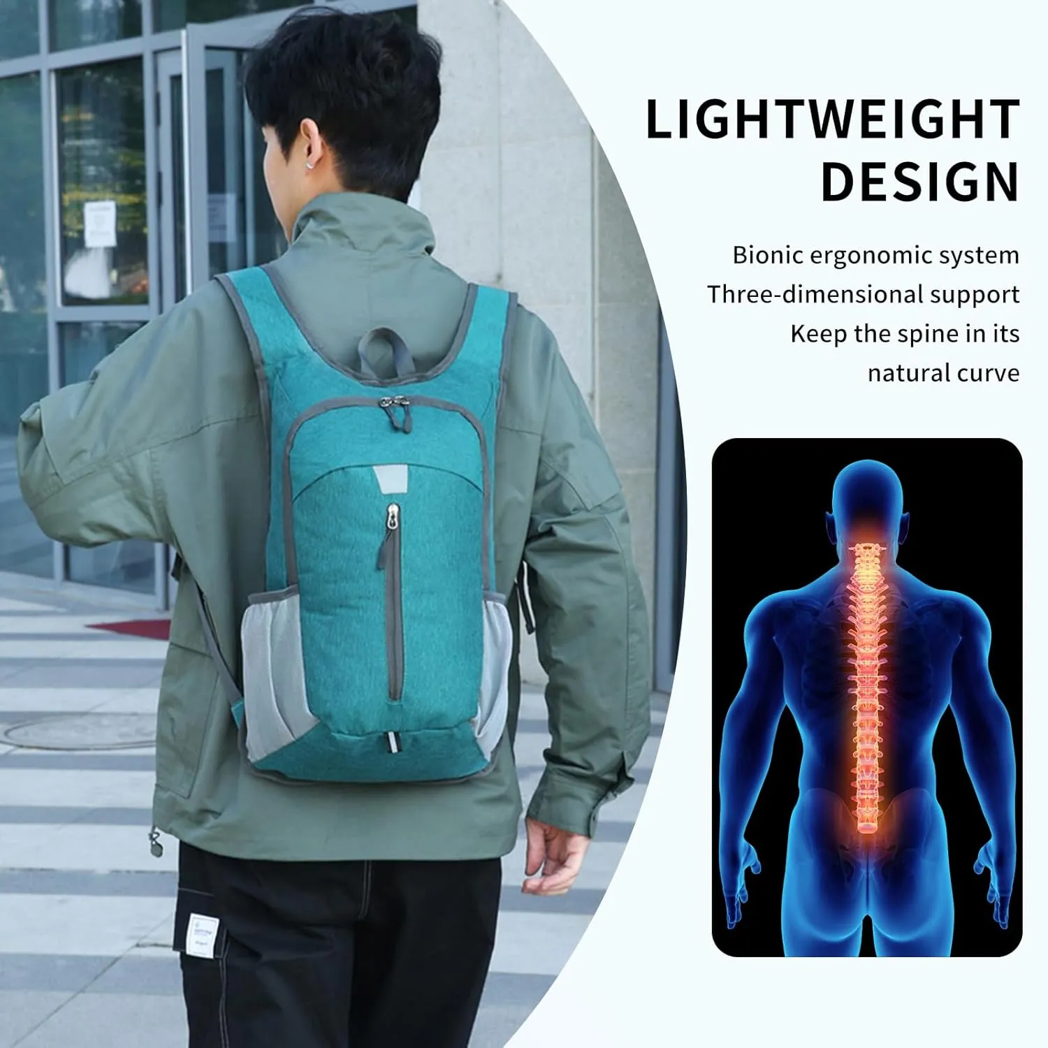 Lightweight Hiking Backpack,Water Resistant Foldable Small Packable Daypack for Women and Men Travel Camping Outdoor. (Green)