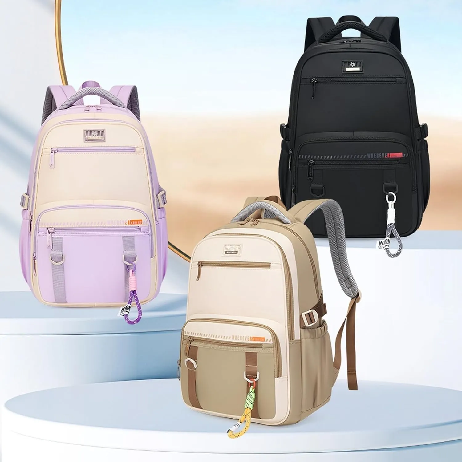 Lightweight Travel Backpack for Men and Women, Water Resistant Casual Daypack with Large Capacity and Multiple Compartments