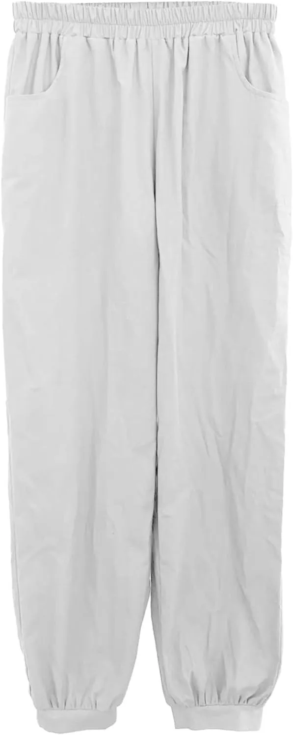 Linen Pants for Womens High Waisted Casual Loose Straight Pants Elasticity Waist Comfy 2025 Summer Travel Beach Trousers