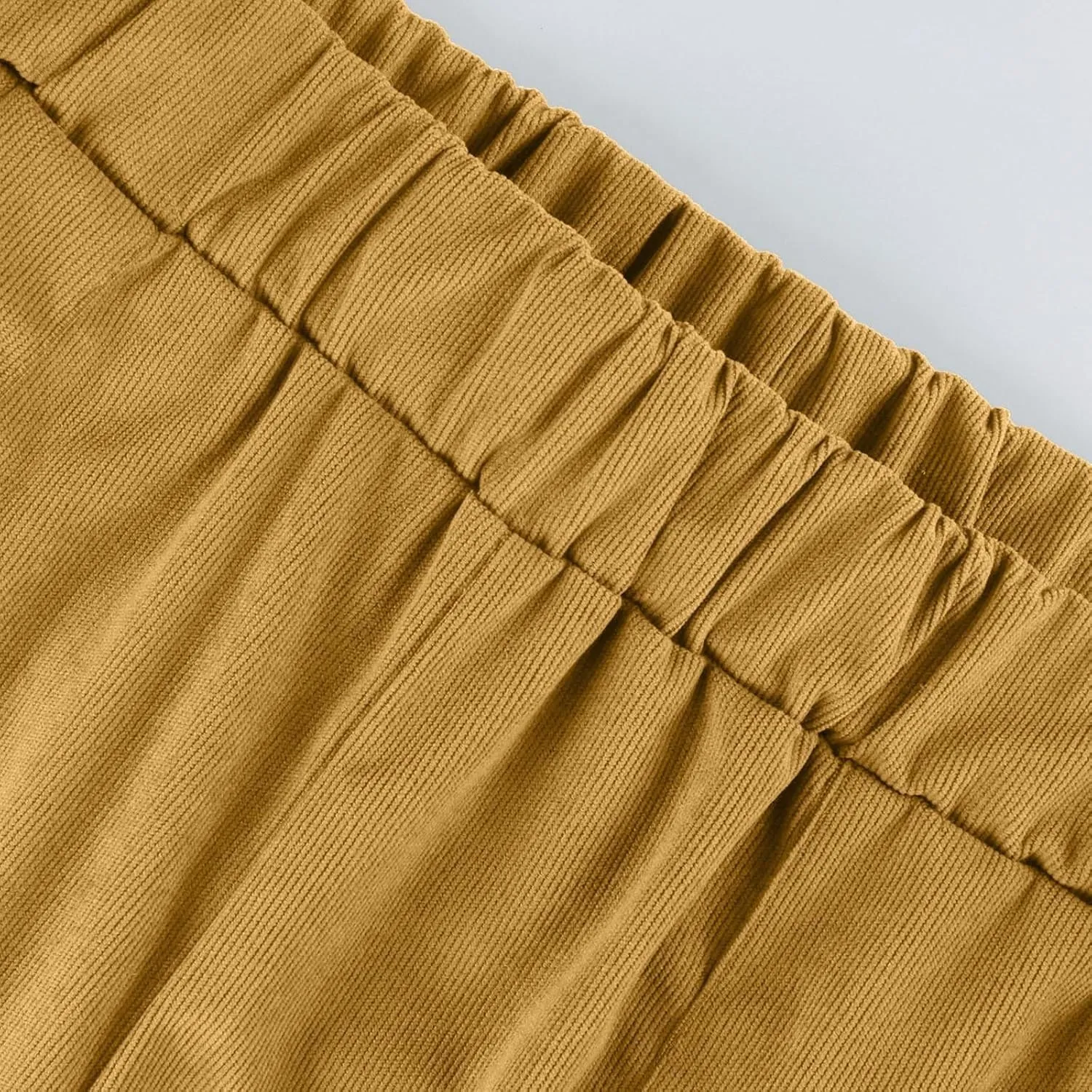 LOAIHA Corduroy Pants for Women Casual Drawstring Elastic High Waist Straight Leg Pants Trousers with Pockets