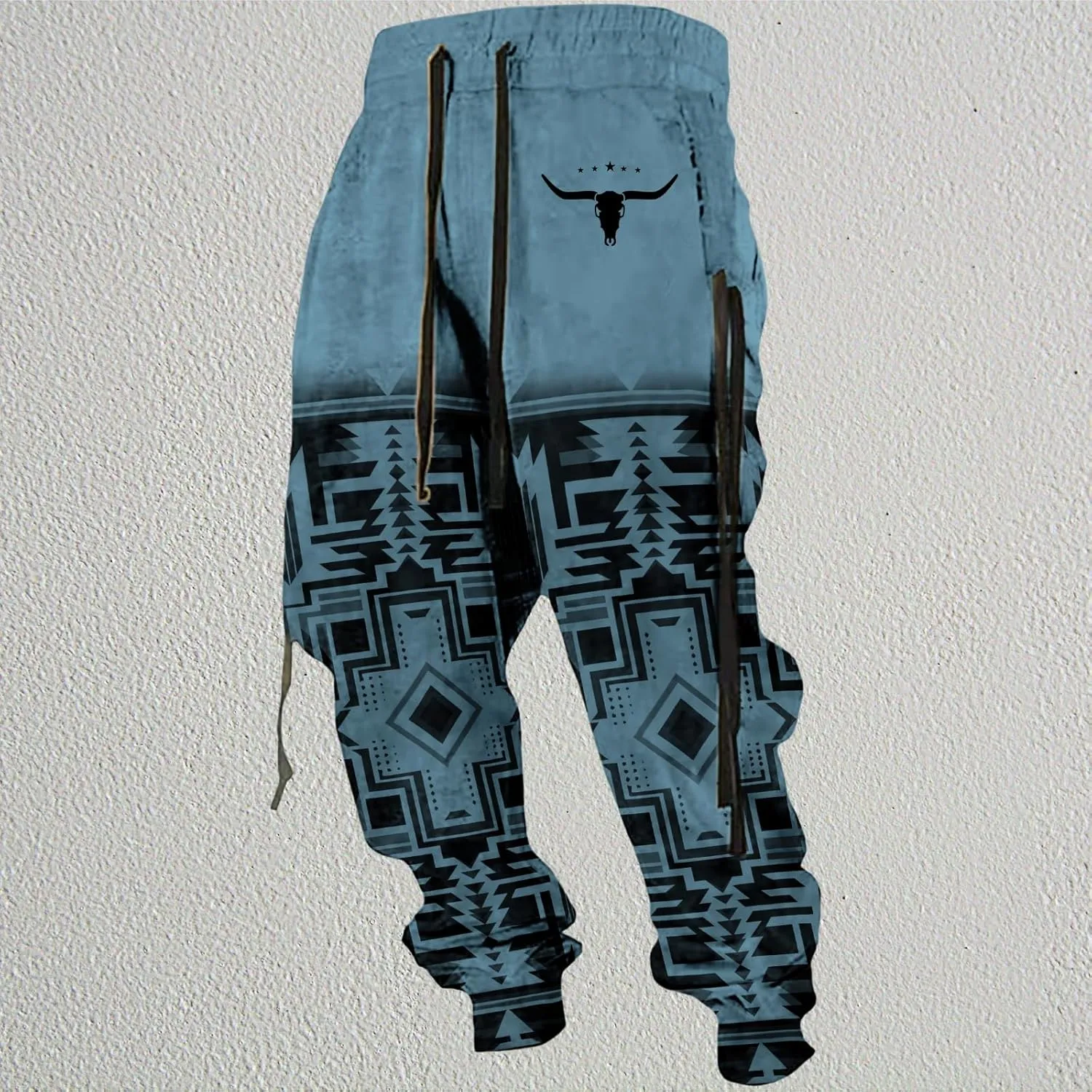 LOAIHA Native American Pants Western Athletic Pants for Men Aztec Cowboy Graphic Sweatpants Men Workout Trousers Harem Pants