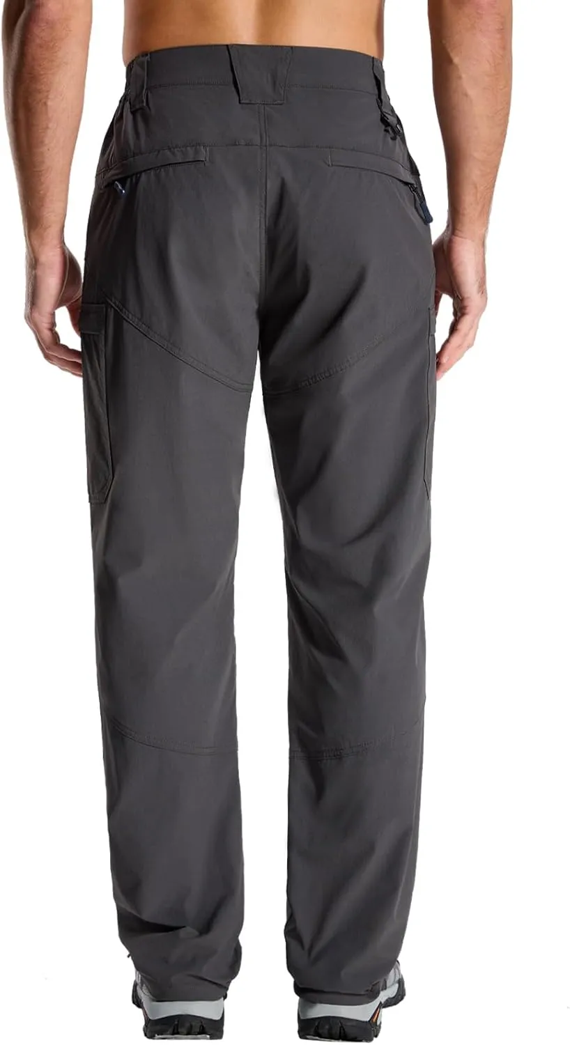 LOOGU Men's Water Resistant Breathable Cargo Pants for Fishing Hiking Outdoor with 7 Pockets