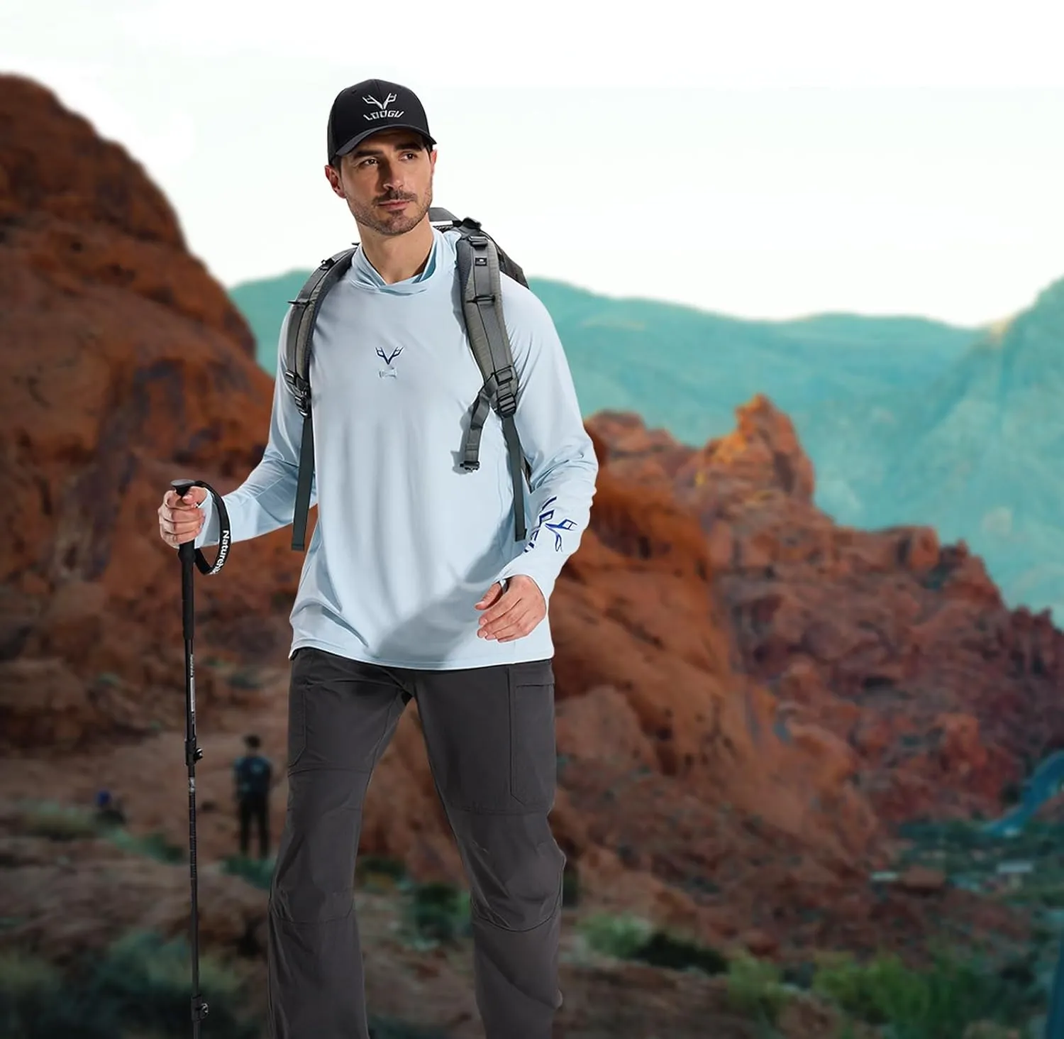 LOOGU Men's Water Resistant Breathable Cargo Pants for Fishing Hiking Outdoor with 7 Pockets