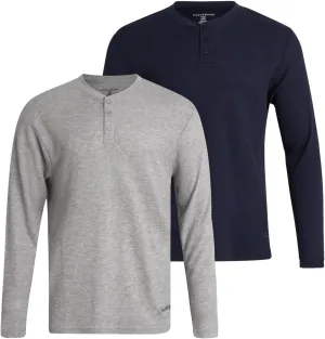 Lucky Brand Men's Henley Shirt - 2 Pack Long Sleeve Cotton Waffle Knit Henley Undershirt - Casual Shirts for Men (Size: S-XL)