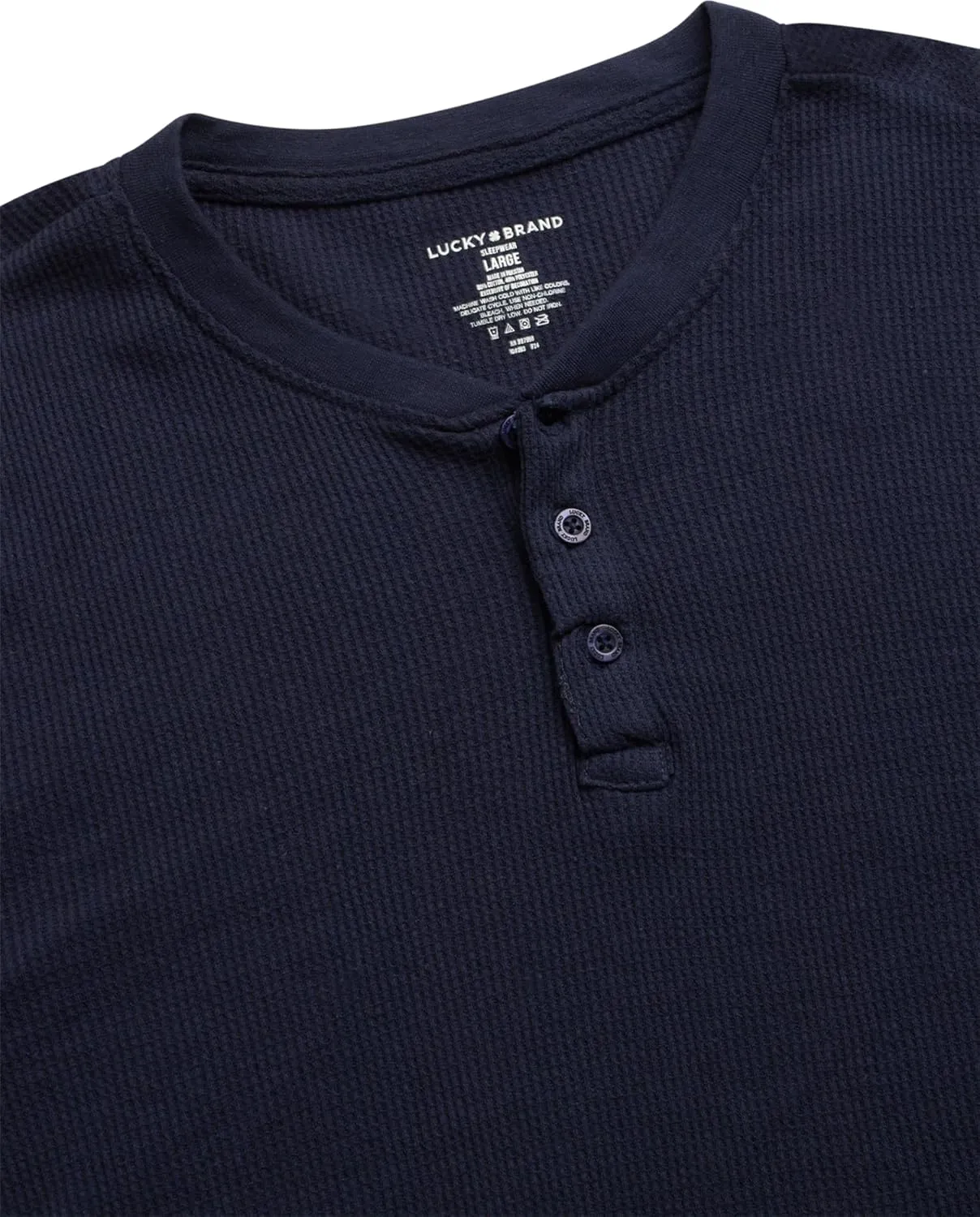 Lucky Brand Men's Henley Shirt - 2 Pack Long Sleeve Cotton Waffle Knit Henley Undershirt - Casual Shirts for Men (Size: S-XL)