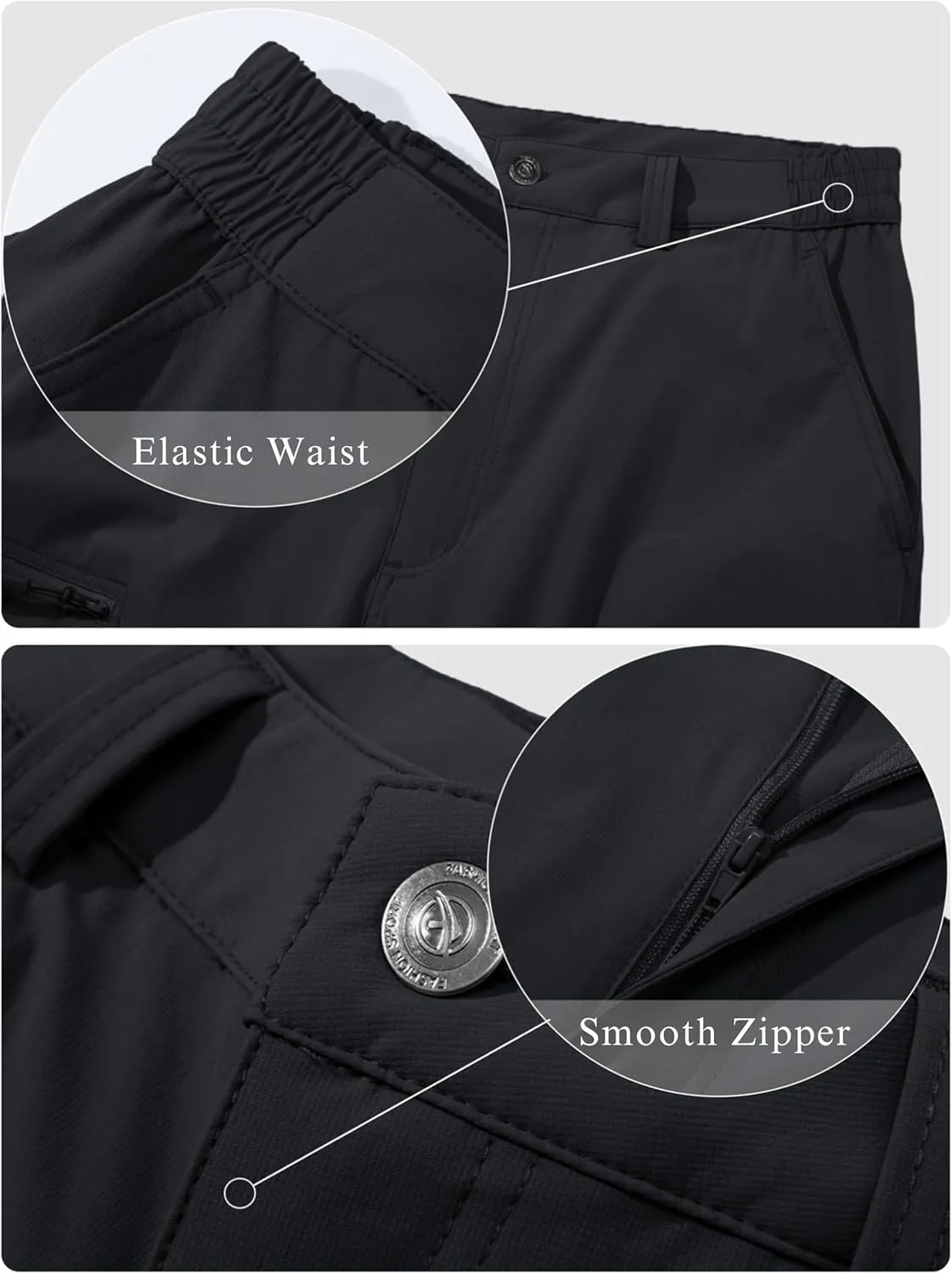 MAGCOMSEN Men's Hiking Pants 6 Pockets,Water Resistant Ripstop Outdoor Pants,Lightweight Quick Dry Fishing Work Pants