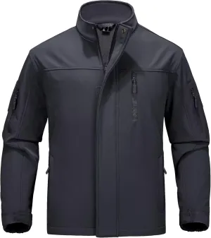 MAGCOMSEN Men's Tactical Jacket Water Resistant 6 Pockets Softshell Fleece Lining Hiking Winter Jacket Windbreaker Outwear