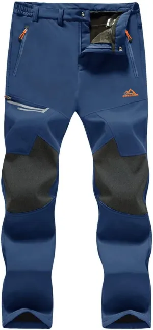MAGCOMSEN Men's Winter Pants Fleece Lined Ski Snow Pants Water Resistant 4 Zip Pockets Outdoor Pants