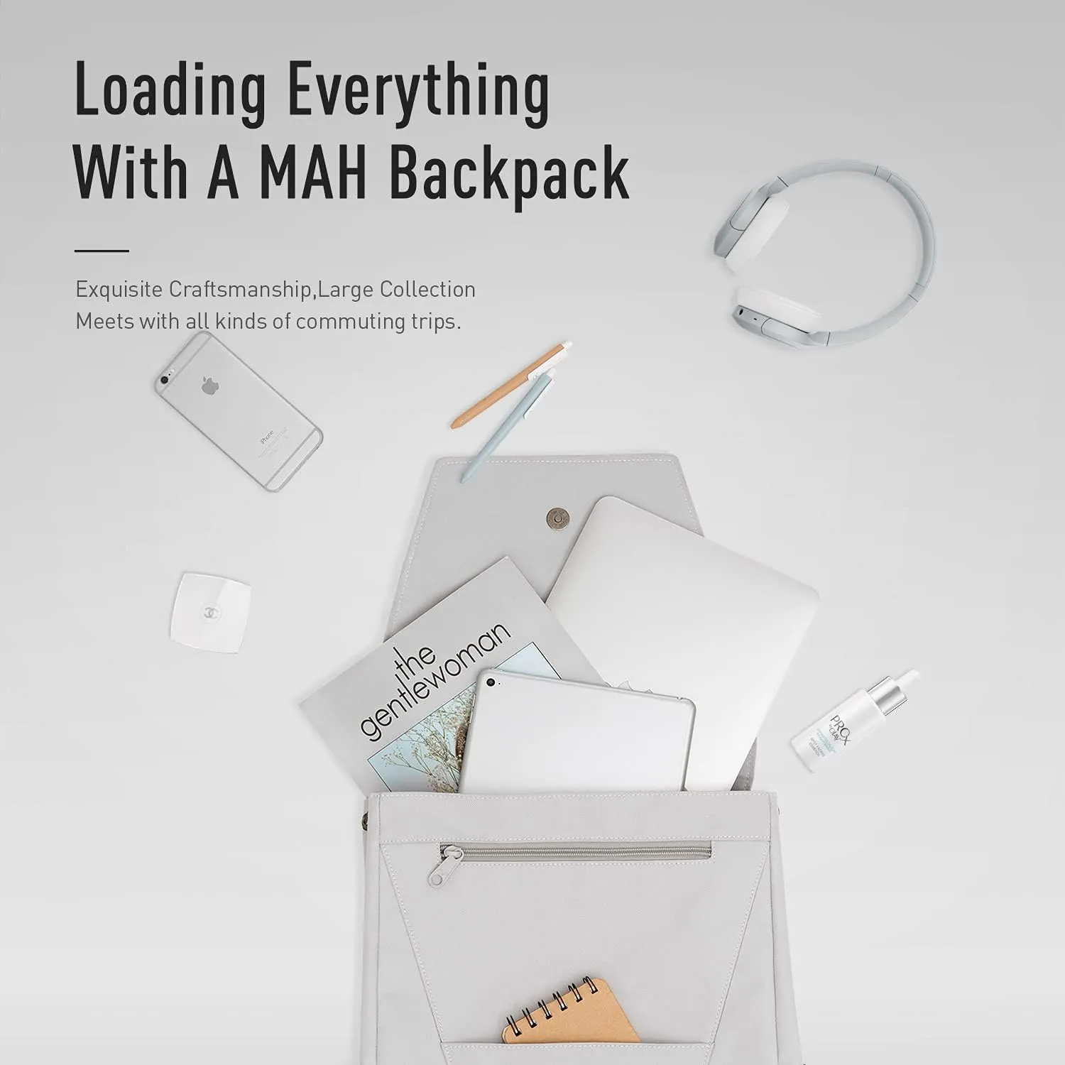 MAH Travel Laptop Backpack, 15.6 Inch Casual Daypack for Men Women, Water Resistant Business College Bookbag