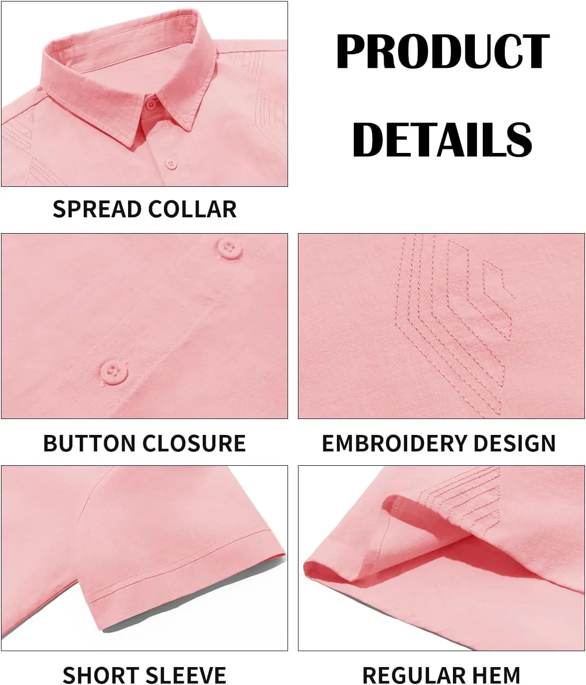 Makkrom Men Cuban Guayabera Shirts Linen Short Sleeve Button Down Cotton Mexican Beach Wedding Shirt