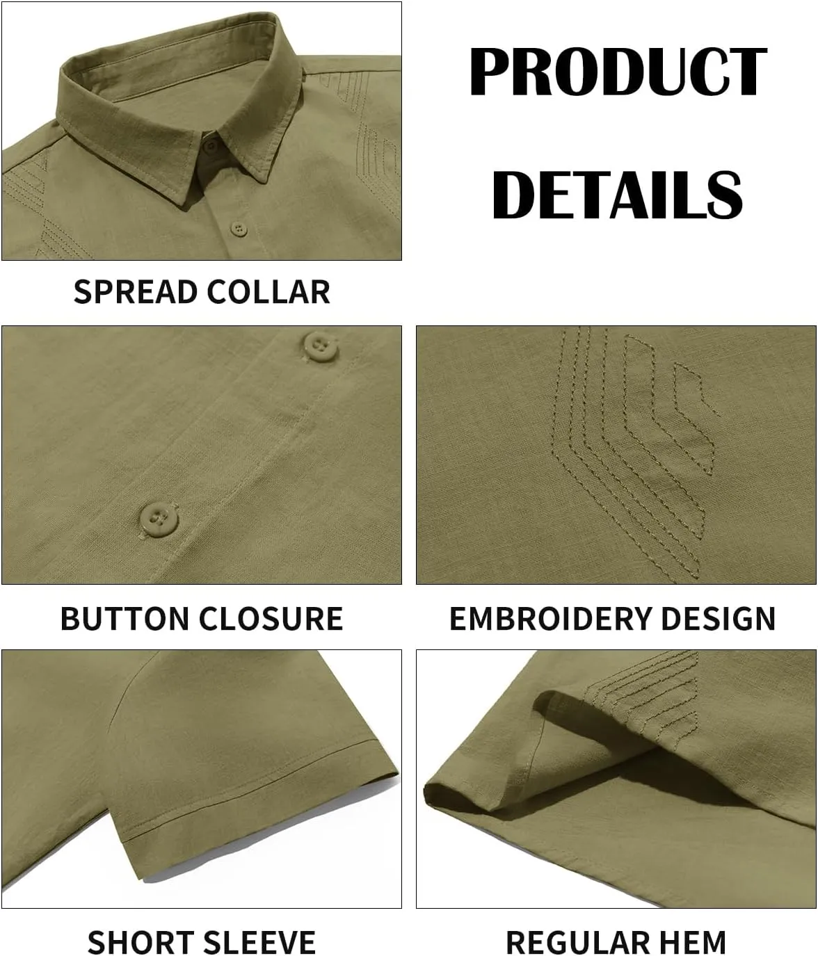 Makkrom Men Cuban Guayabera Shirts Linen Short Sleeve Button Down Cotton Mexican Beach Wedding Shirt