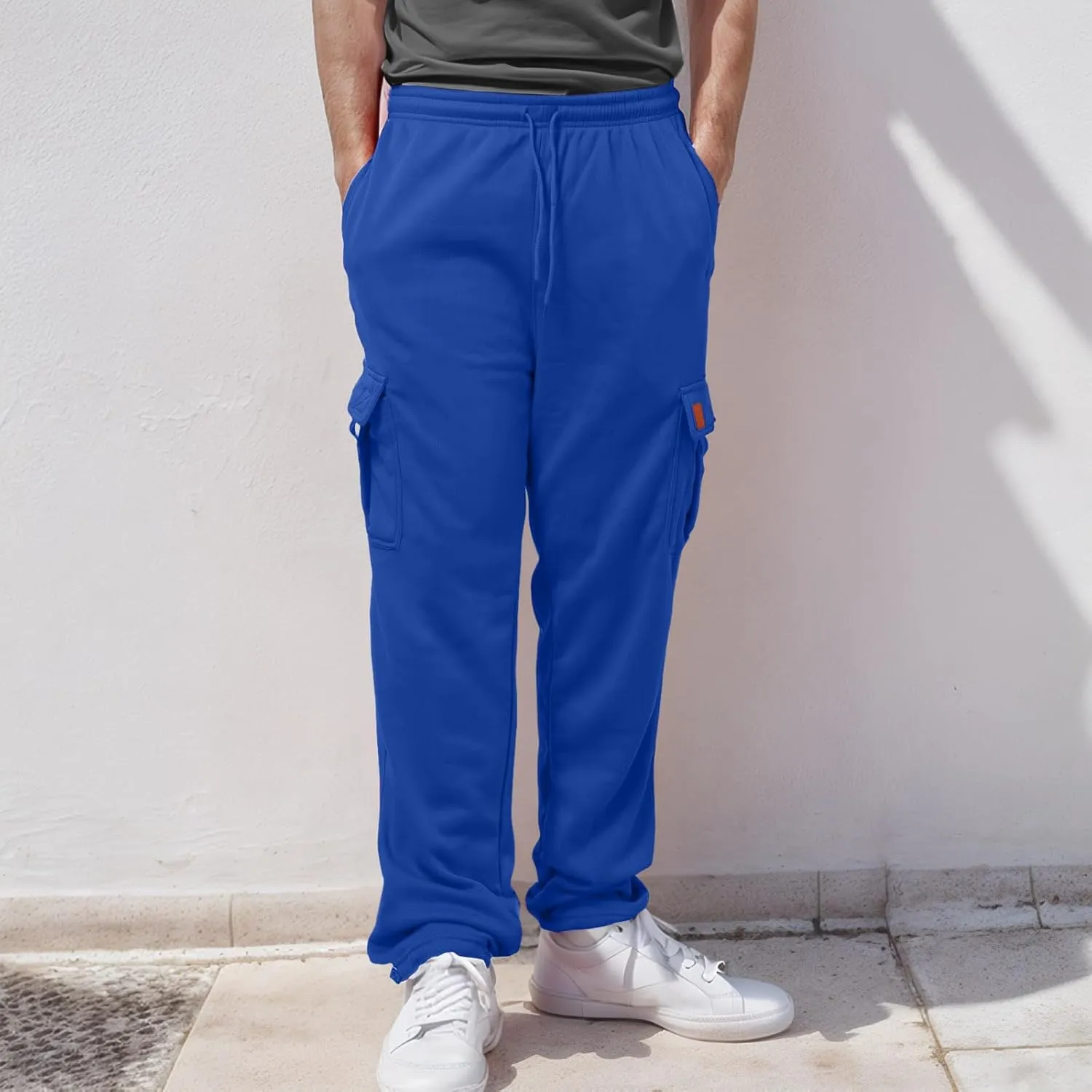 Male Fashion Fitness Trousers Loose Fit Hiking Joggers Outdoor Wearing Pants with Pockets Overalls Sweatpants