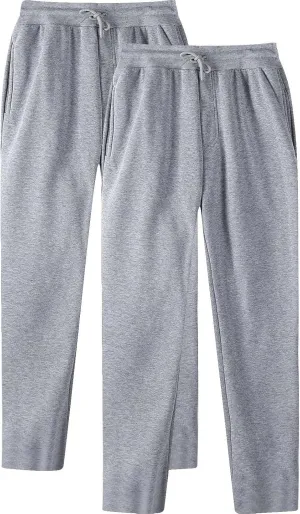 Male Hip Hop Pants Casual Solid Color Track Cuff Lace Up Workout Pants with Pocket 2 Pcs Men's Workout & Training