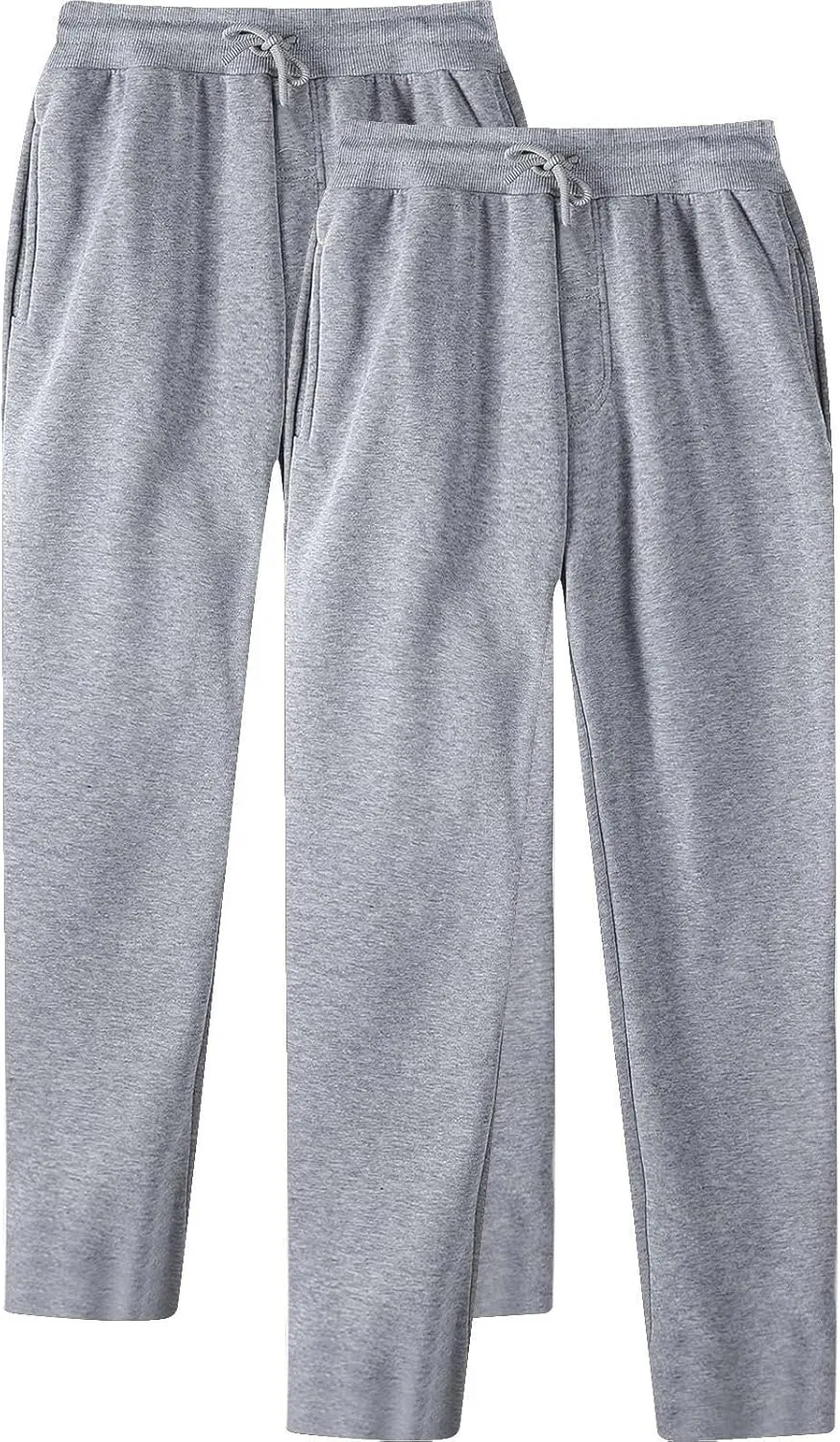 Male Hip Hop Pants Casual Solid Color Track Cuff Lace Up Workout Pants with Pocket 2 Pcs Men's Workout & Training