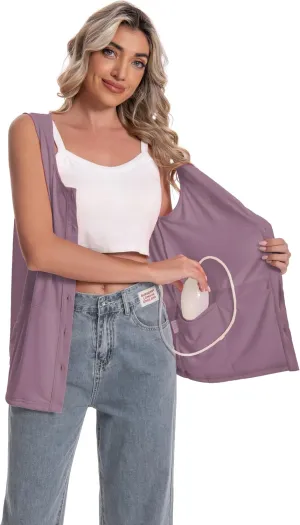Mastectomy Top Tank with Drain Pockets Post Surgery Recovery Must Haves Clothing Comfy Sleeveless Shirts