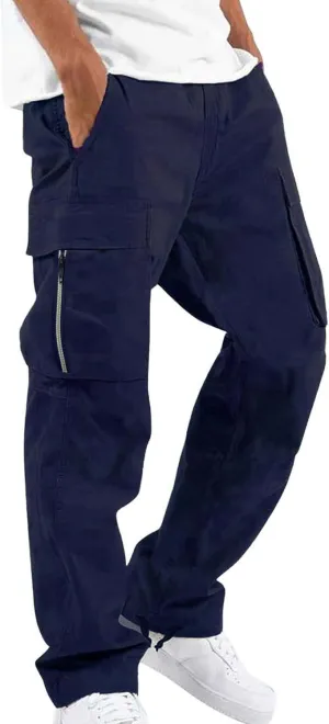 Men's 2023 Autumn Loose Fit Straight Cargo Pants Hiking Outdoor Recreation Pants Joggers Workwear Pants for Men