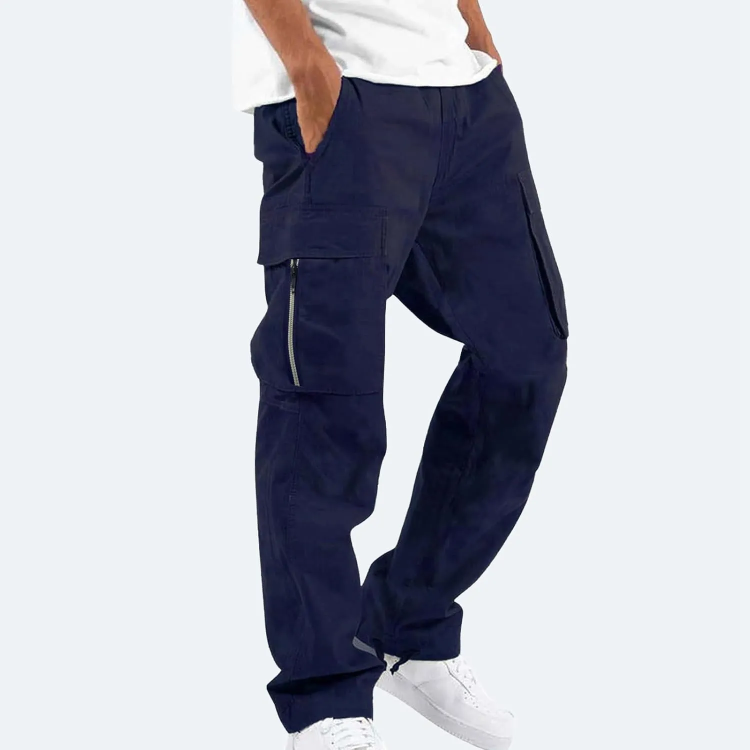 Men's 2023 Autumn Loose Fit Straight Cargo Pants Hiking Outdoor Recreation Pants Joggers Workwear Pants for Men