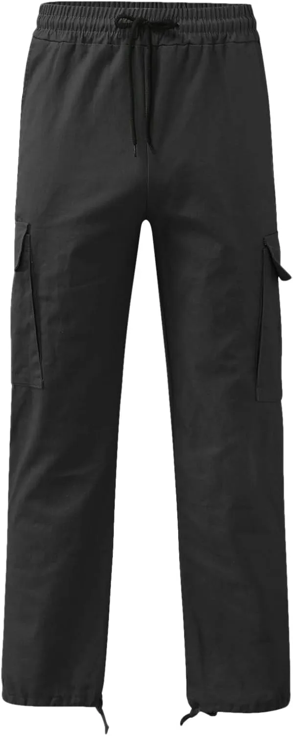 Men's 2025 Summer Casual Cargo Sweatpants Waist Drawstring Joggers Tactical Loose Fit Pants for Men with Multi Pockets