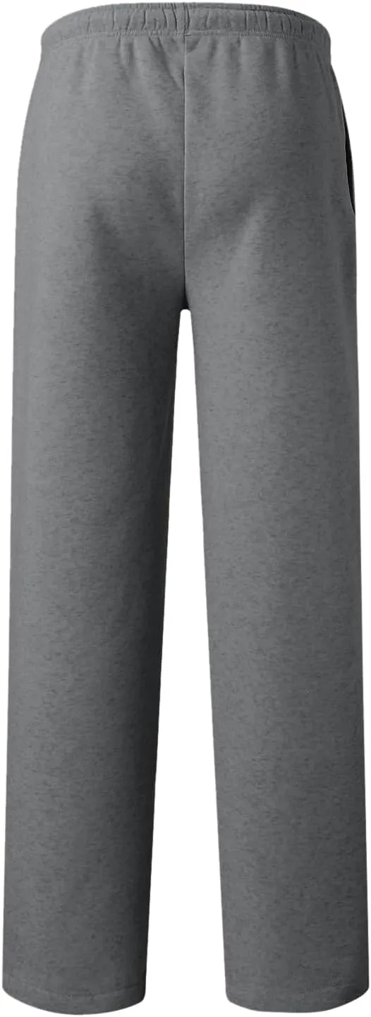 Men's Baggy Sweatpants, Fleece Straight Leg Jogger, Workout Casual Pant Loose Athletic Trousers Elastic Waist Pockets