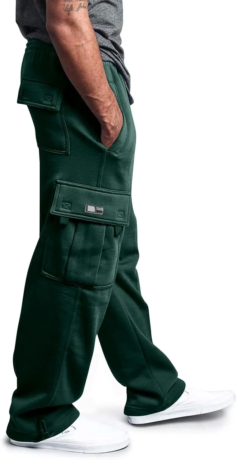 Men's Casual Cargo Pants, Hiking Pants Workout Joggers Sweatpants for Men, Rope Loose Fit Lightweight Sports Trousers