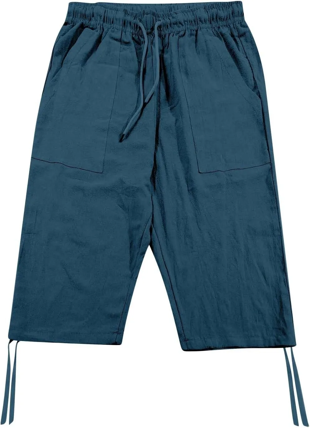 Mens Casual Linen Pants Summer Elastic Waist Straight Leg Loose Fit Beach Slacks Joggers Sweatpants, Tactical Pants Men