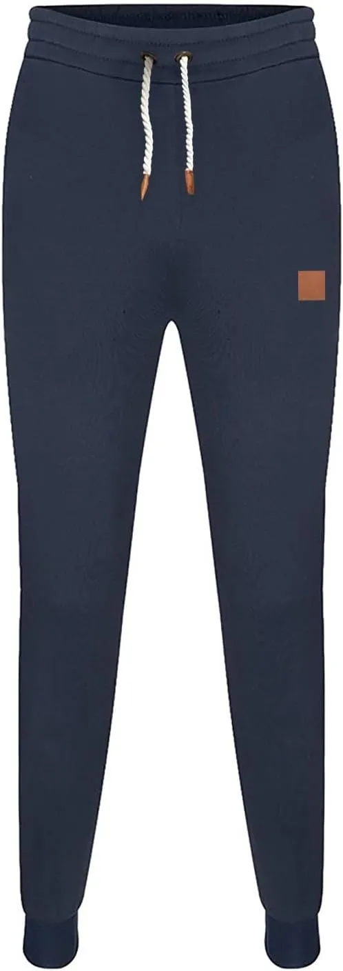 Mens Casual Pants Elastic Waist Drawstring Summer Cotton Jogger Pants, Cotton Linen Sports Beach Trousers with Pockets