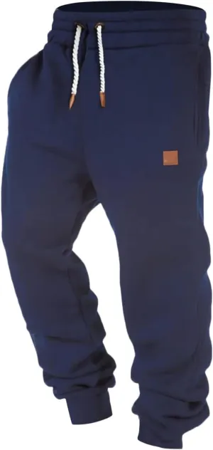Mens Casual Pants Elastic Waist Drawstring Summer Cotton Jogger Pants, Cotton Linen Sports Beach Trousers with Pockets