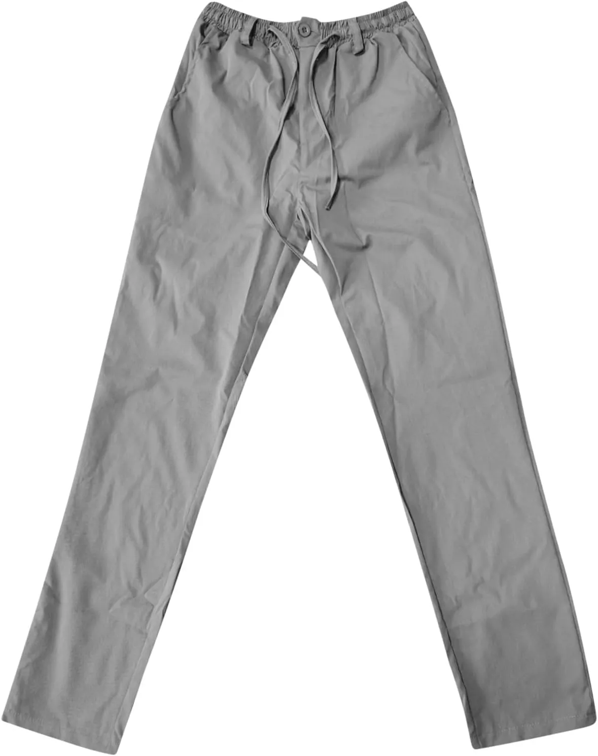 Men's Casual Pants, Waffle Linen Pants, Lightweight Sweatpants Open Bottom Lounge Joggers, Loose Fit Beach Summer Pants