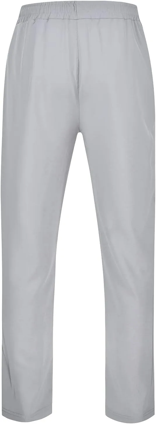 Men's Casual Slim Fit Pants, Stretch Golf Pants, Breathable Fabric, Elastic Waistband, Workout Training Tapered Trousers