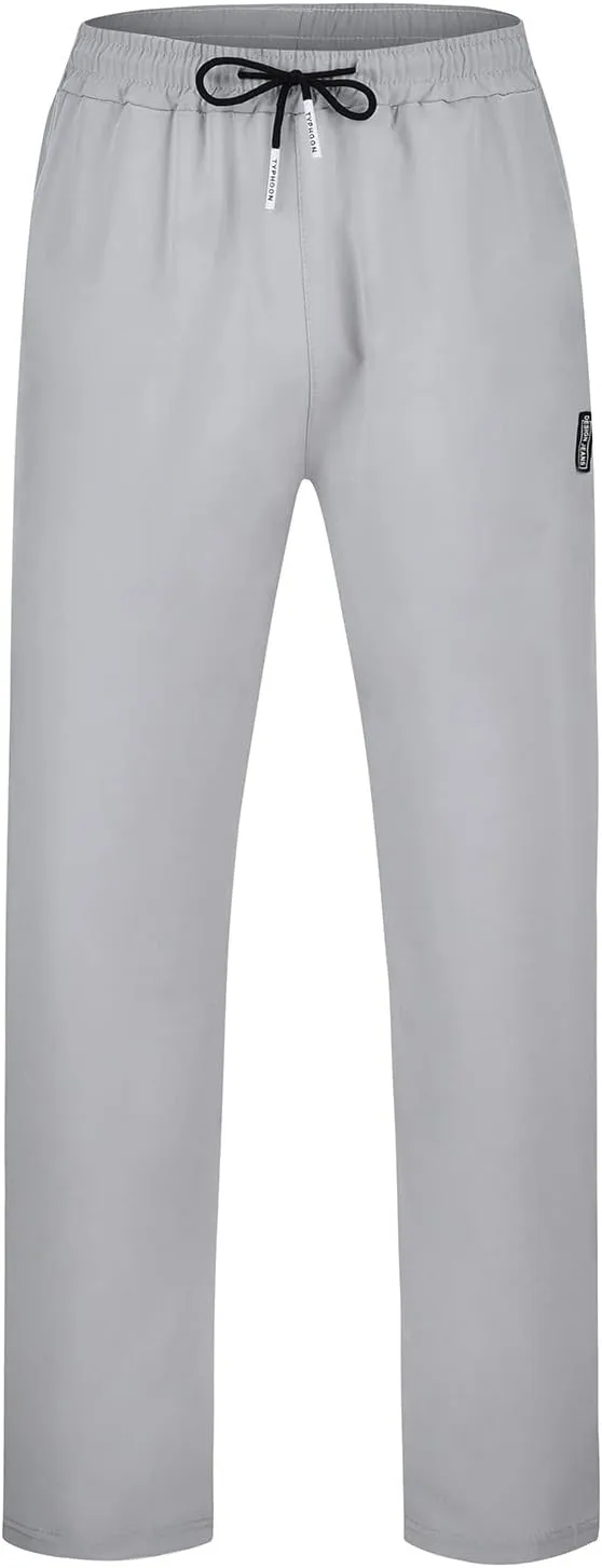 Men's Casual Slim Fit Pants, Stretch Golf Pants, Breathable Fabric, Elastic Waistband, Workout Training Tapered Trousers