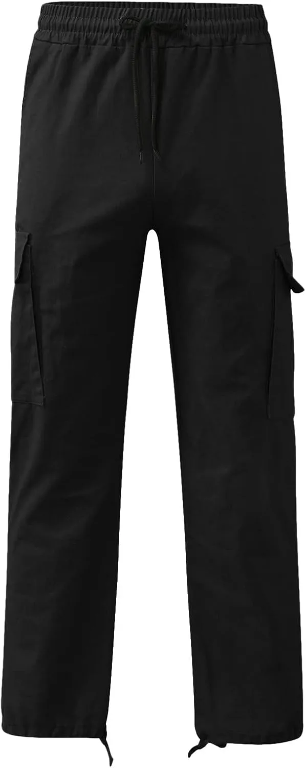 Men's Causal Wide Leg Cargo Pants Athletic Pants Loose-Fit Classic Lightweight Comfy Daily Wear with Multi-Pocket