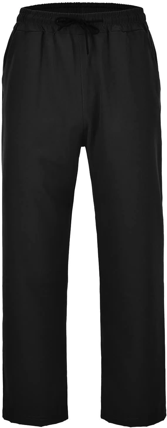 Mens Corduroy Pants Casual Cargo Pants, Drawstring Elastic Waist Baggy Tapered Jogger, Sweatpants with Pockets