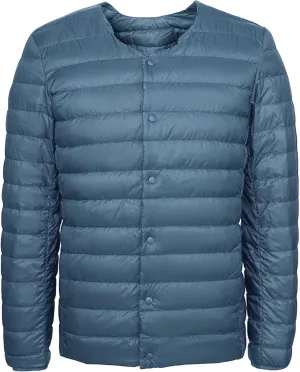 Men's Down Jacket Male Lightweight Puffer Winter Collarless Jacket Man Warm Inner Down Jacket Liner
