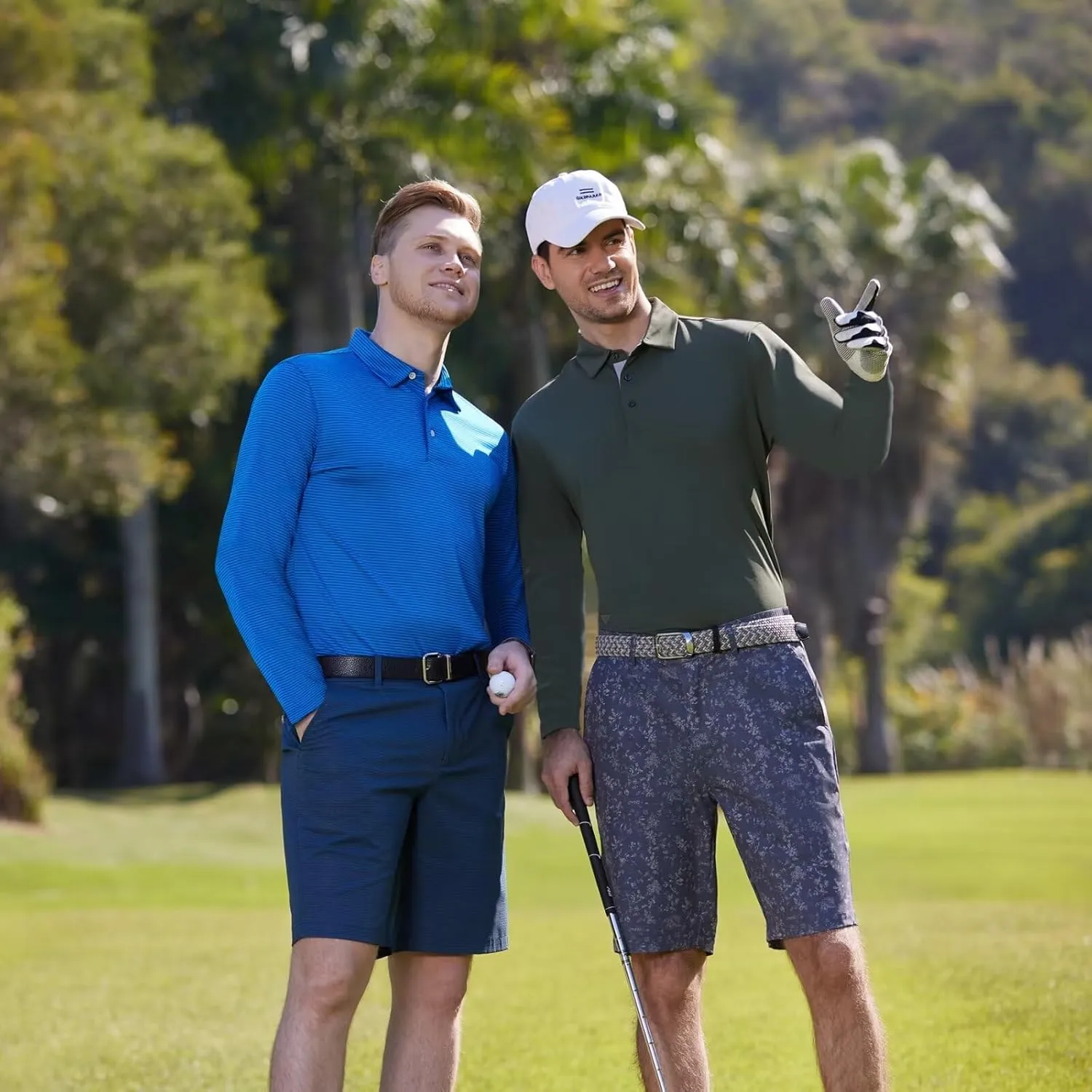 Mens Golf Shirt Short and Long Sleeve Moisture Wicking Dry Fit Performance Solid Casual Pique Golf Polo Shirts for Men