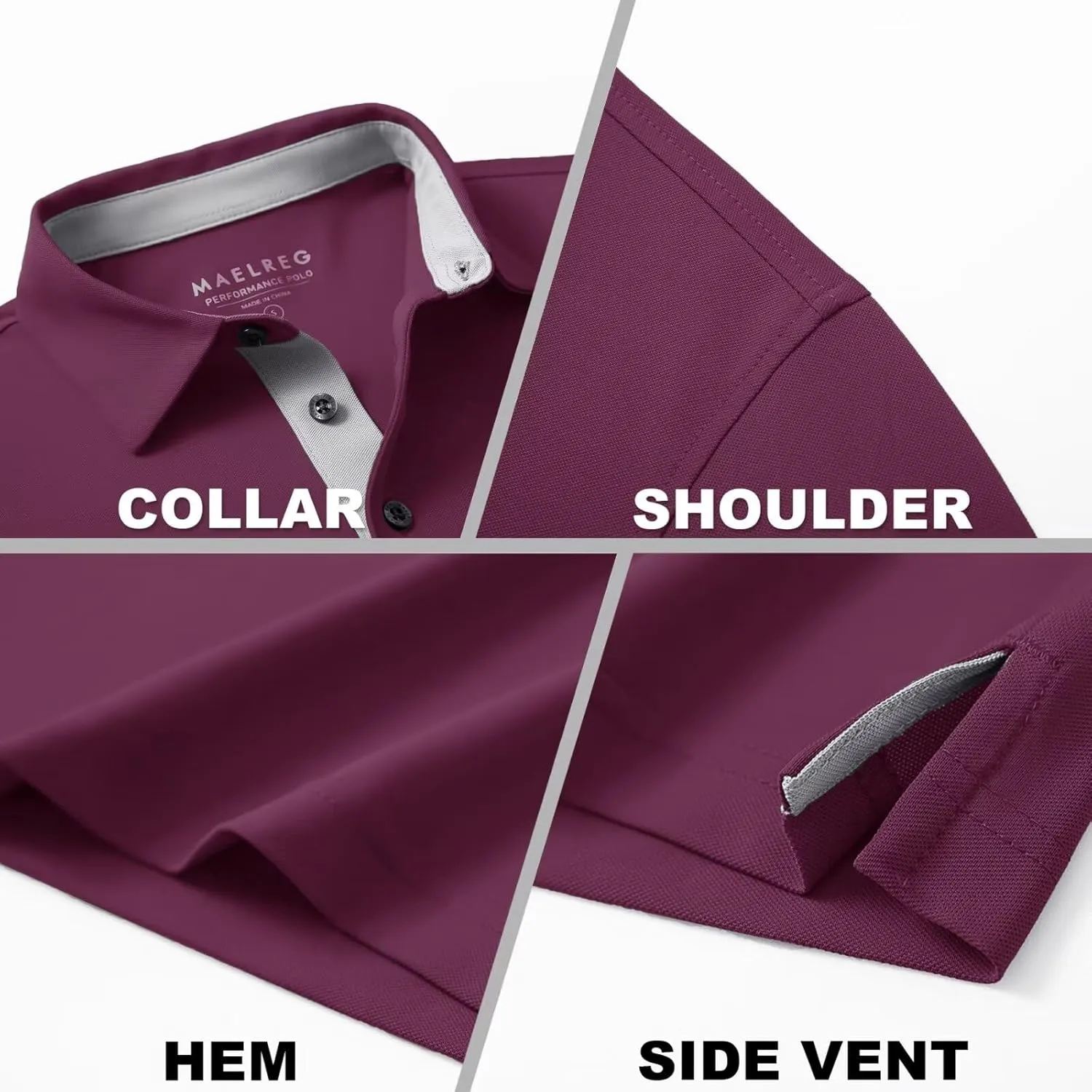 Mens Golf Shirt Short and Long Sleeve Moisture Wicking Dry Fit Performance Solid Casual Pique Golf Polo Shirts for Men