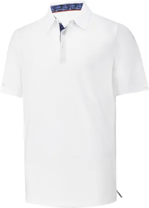 Mens Golf Shirt Short Sleeve Moisture Wicking Dry Fit Performance Casual Solid Collared Golf Polo Shirts for Men