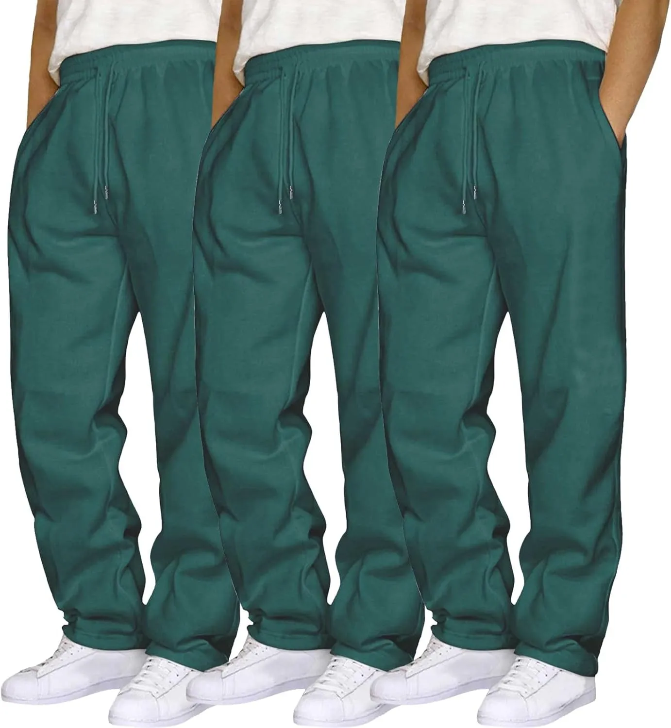 Mens Hip Hop Pants Casual Solid Color Track Cuff Lace Up Workout Pants with Pocket Pcs Pants for Man