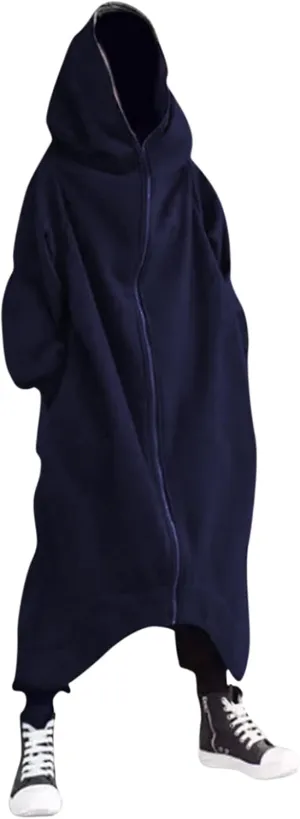 Mens Hoodies Men's Dark Style Solid Color Long Cardigan Cloak Coat Hooded Sweater Jacket
