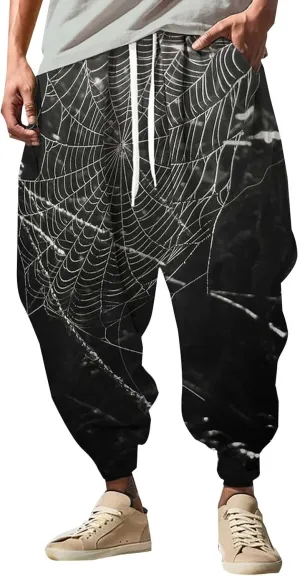 Mens Joggers Fun 3D Print Fashion Street Feel Casual Sweatpants Mens Harem Pants Baggy Pants Men Men's Linen