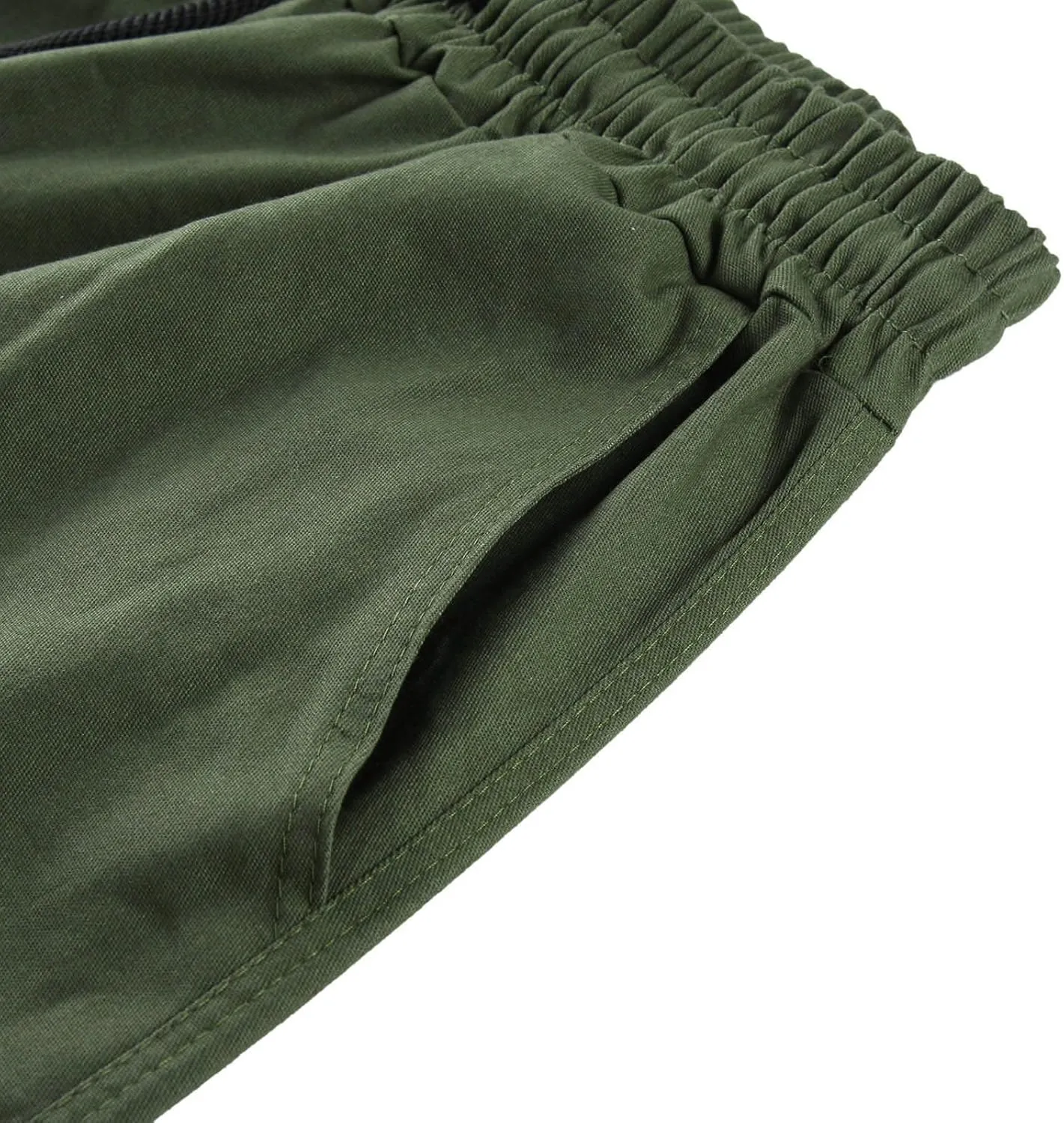 Men's Lightweight Fleece Cargo Sweatpants Baggy Elastic Waist Drawstring Pants Pockets Running Joggers Trousers