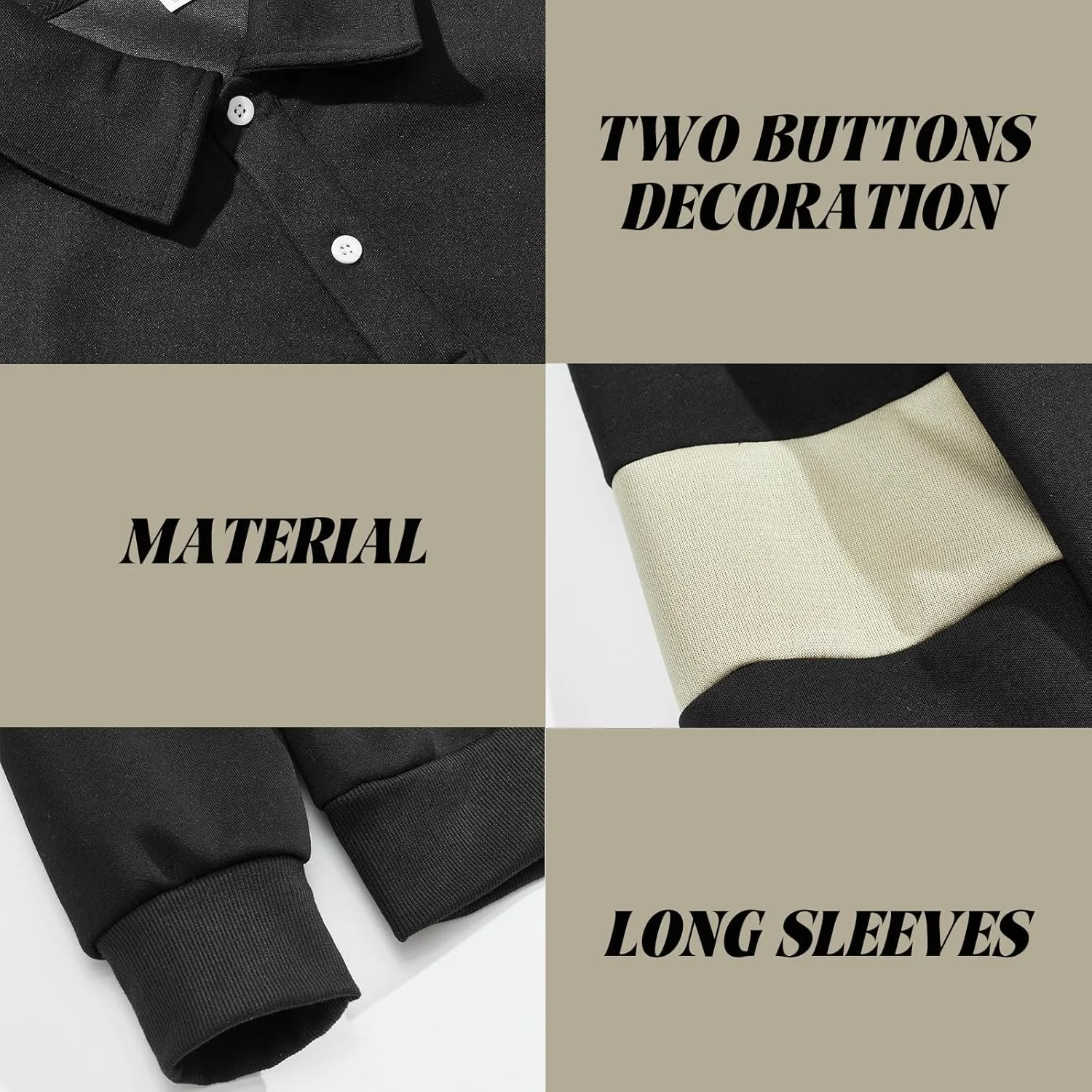 Mens Quarter Sweatshirt Casual Long Sleeve Polo Collar Quilted Sweatshirt Striped Button Pullover Shirts
